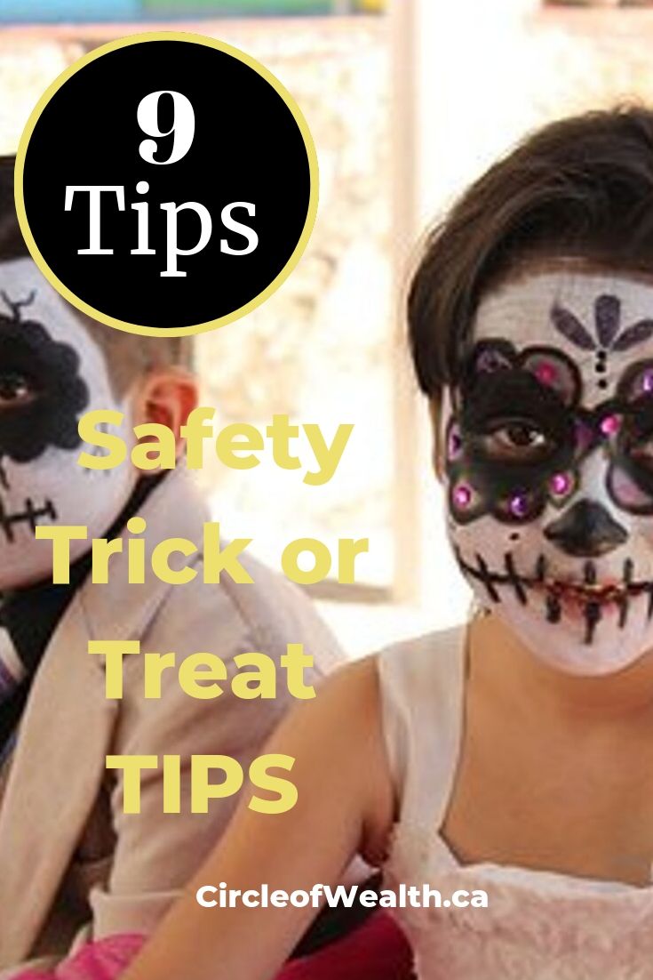 Hallowe'en Tips Here are 9 SafetyTrick or Treat TIPS_ for children_Kids Day of the dead costume 